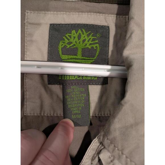 Timberland Lightweight Utility Jacket Tan Mens Medium 100% Cotton Polyester - Picture 9 of 12